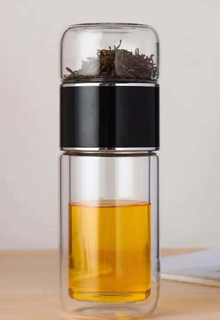 Botella de té de cristal con infusor de té integrado: ¡disfrute y estilo en uno! - TIENDA IRIS AURA