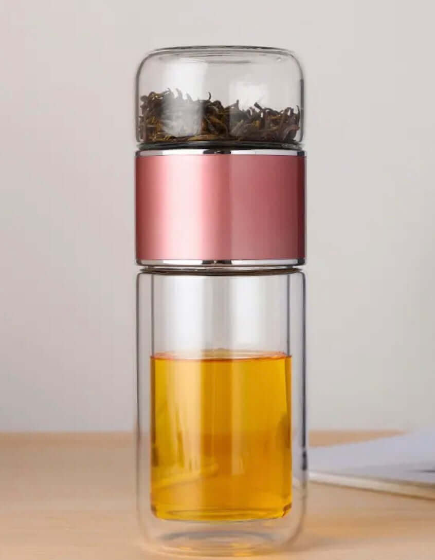 Botella de té de cristal con infusor de té integrado: ¡disfrute y estilo en uno! - TIENDA IRIS AURA