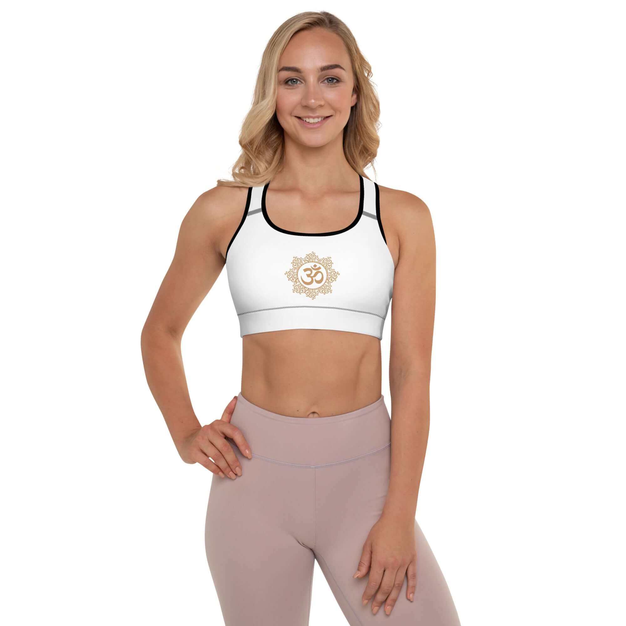 Gepolsterter Sport-BH mit Chakra und OM Zeichen - IRIS AURA SHOP