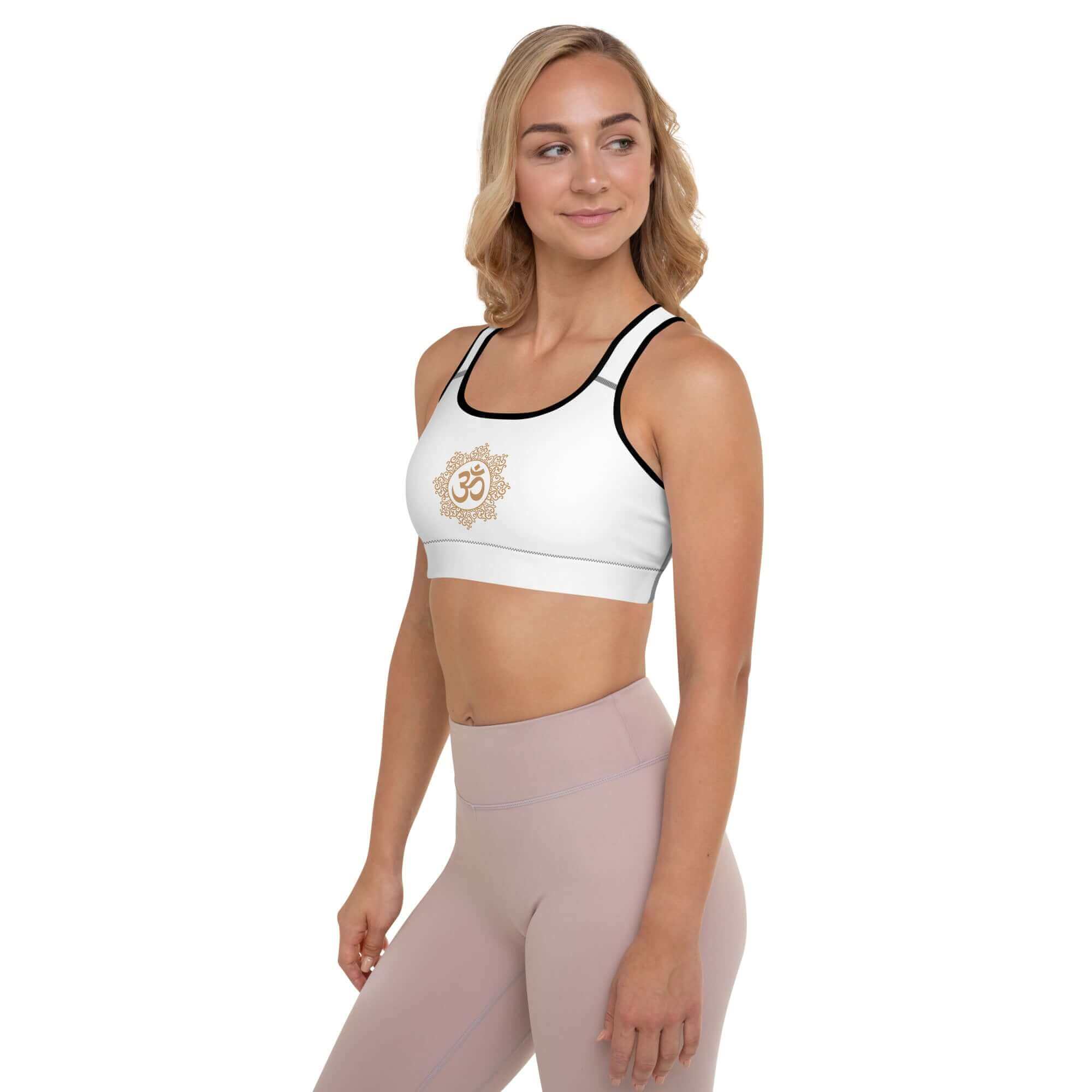 Gepolsterter Sport-BH mit Chakra und OM Zeichen - IRIS AURA SHOP