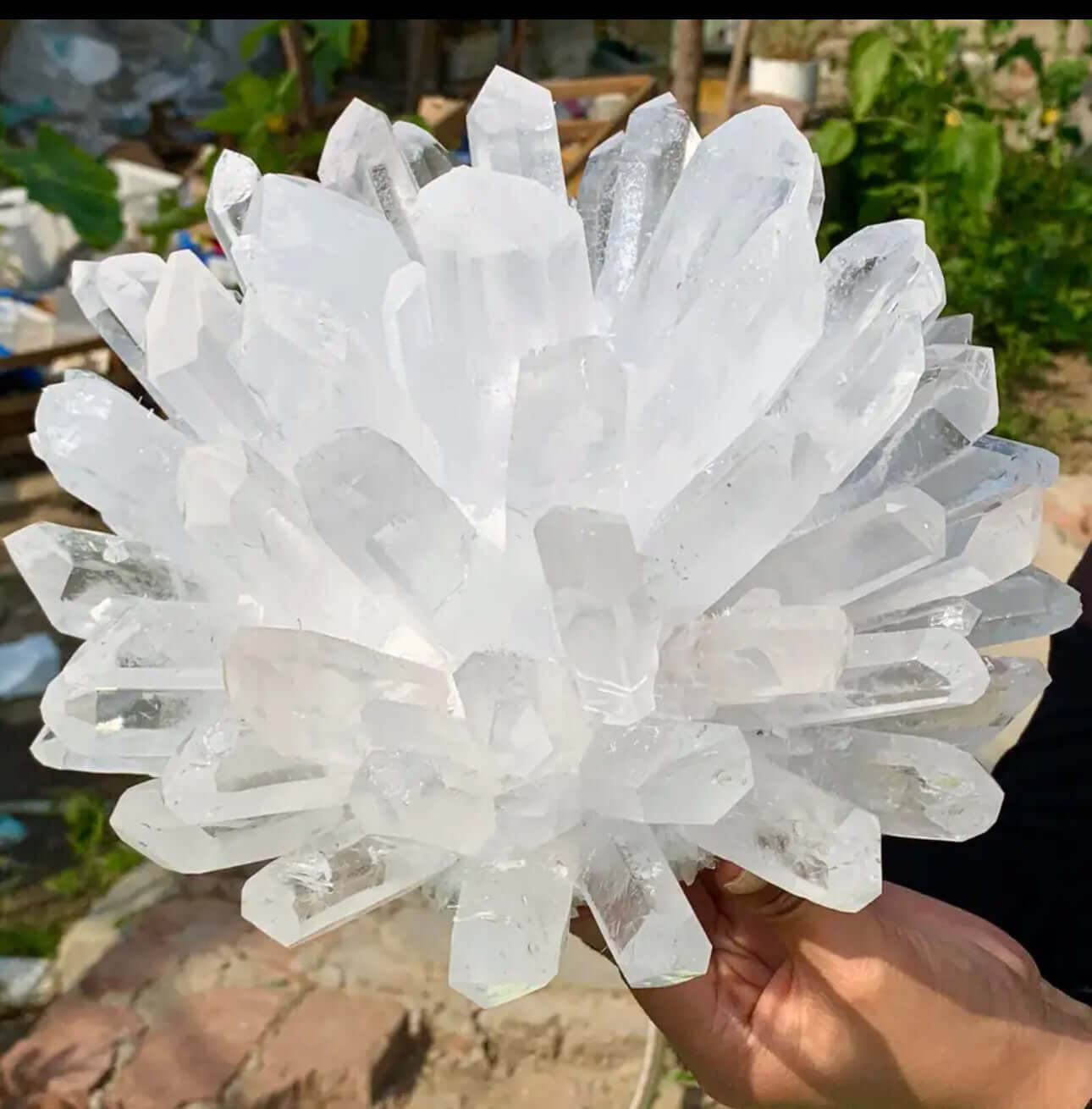 Exclusive White Transparent Quartz Crystal Cluster for Energetic Decoration