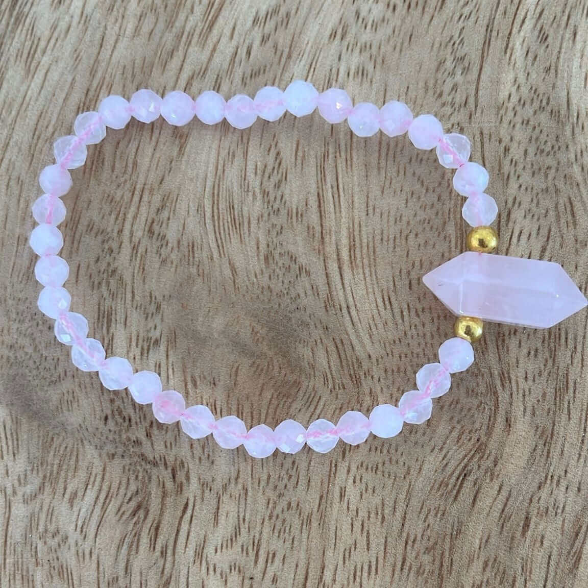 Bracelet quartz rose - élégance et harmonie en pierre naturelle pour l'amour et l'amour de soi