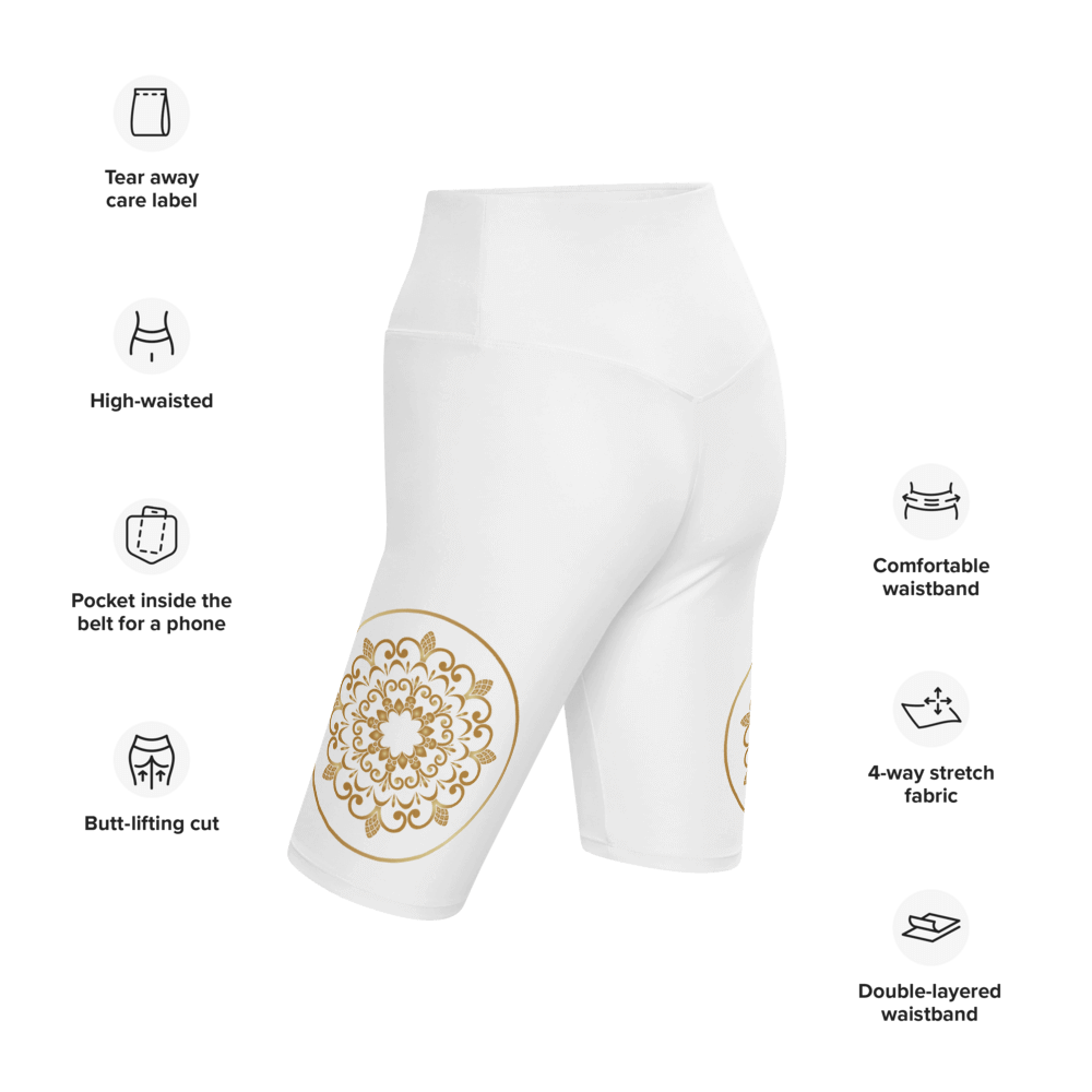 Radlerhose mit Chakra Symbol in Gold - IRIS AURA SHOP