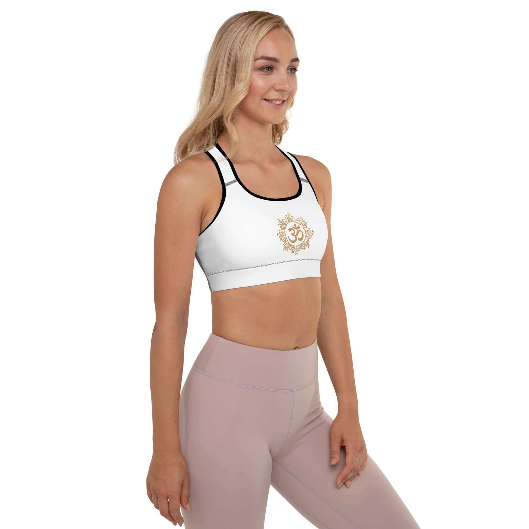 Gepolsterter Sport-BH mit Chakra und OM Zeichen - IRIS AURA SHOP